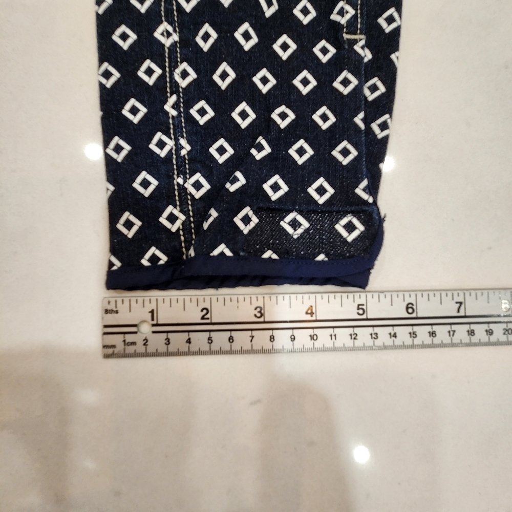 Goode Rider Full Seat Breaches Size 32R Blue Diamond All Over Print Stretch - Picture 14 of 16